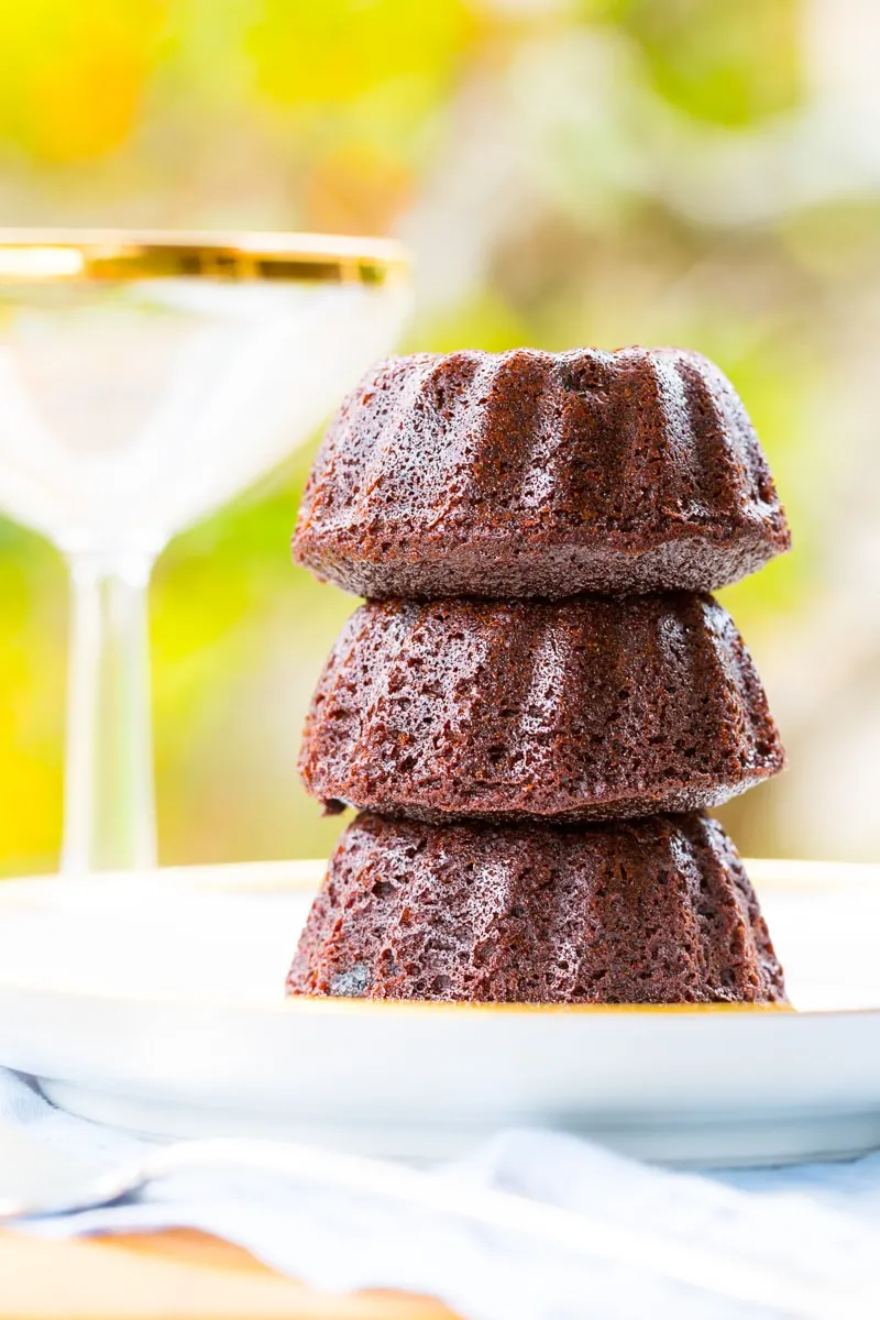 Champagne Chocolate Mini Bundt Cakes