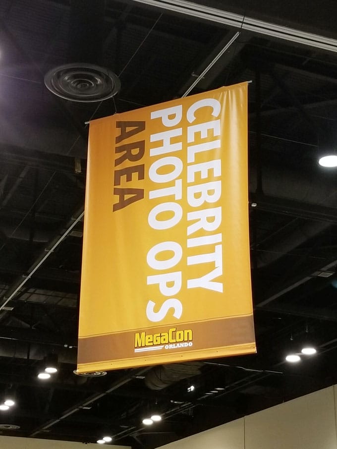 Celebrity Photo Ops Area Sign at Megacon