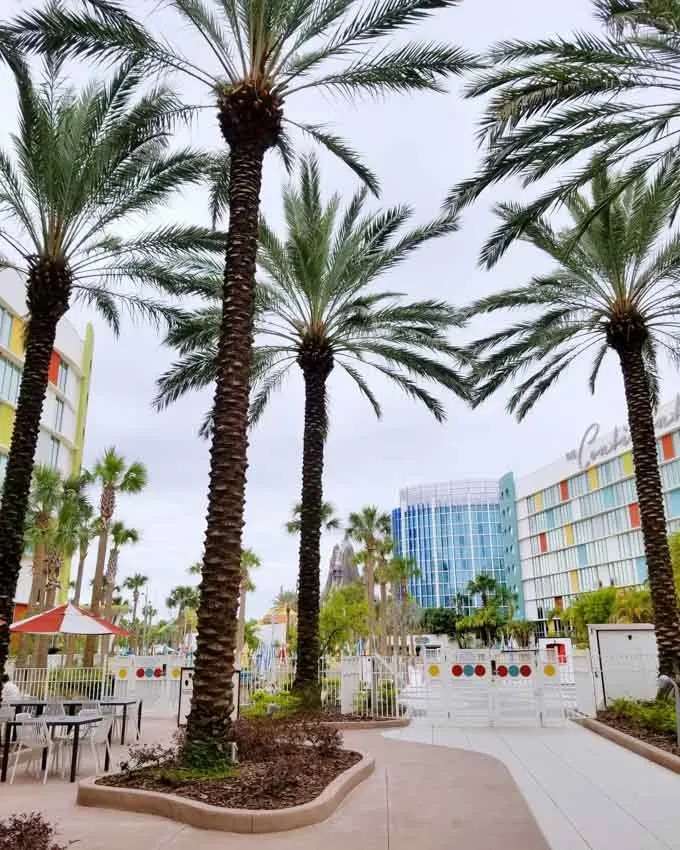Universal's Cabana Bay Beach Resort with Palm Trees