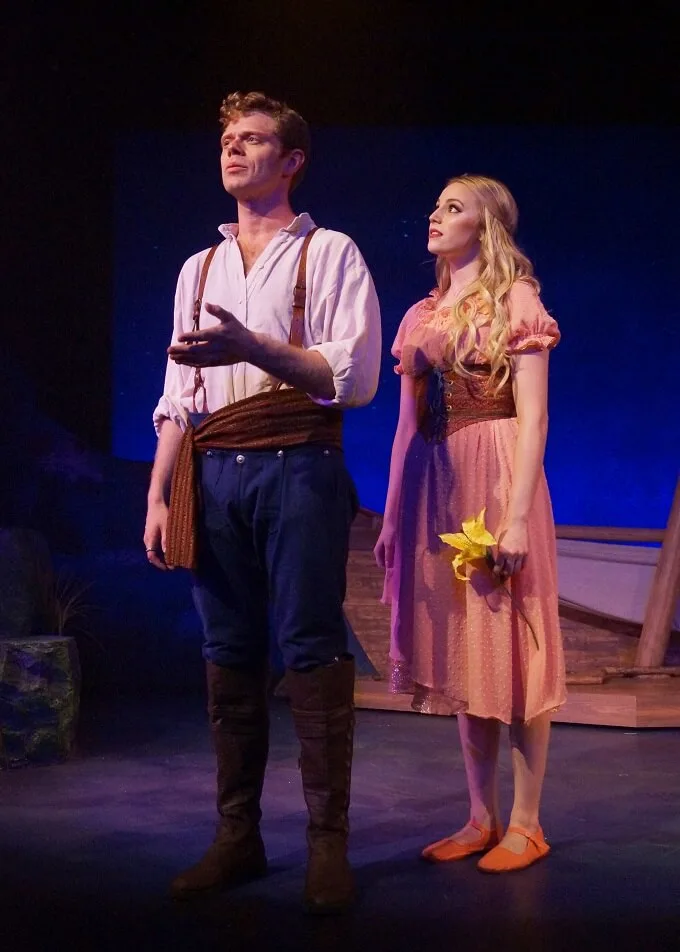 Photo by Megan Pridemore features James Putnam and Jillian Gizzi in Orlando Shakes' production of The Little Mermaid by Brandon Roberts. 