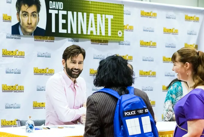 Actor David Tennant signing autographs at Megacon Orlando 2019