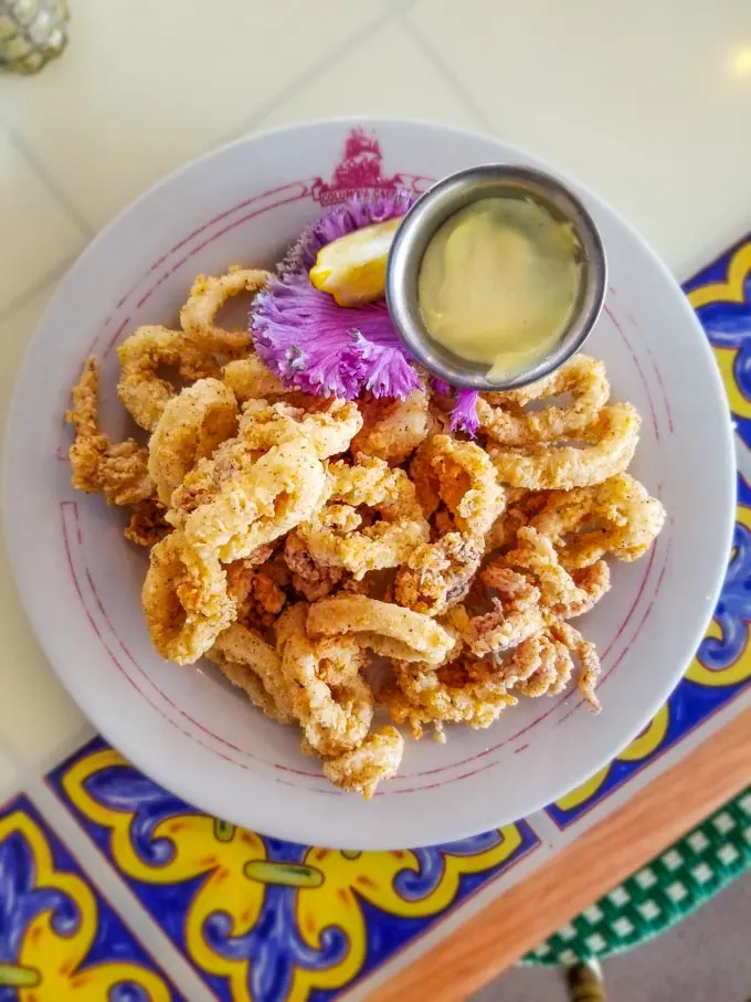 Fried calamari at Columbia Cafe