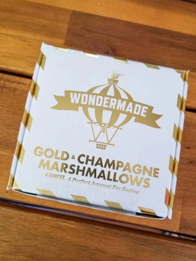 Box of gold and champagne marshmallows from Wondermade