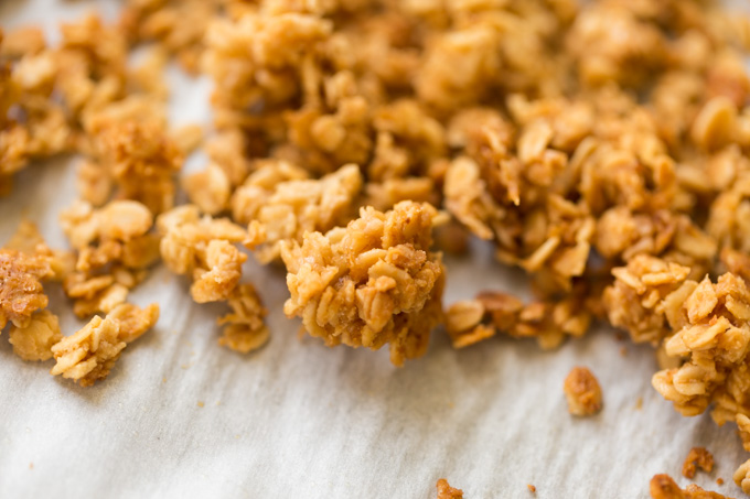Closeup of crunchy granola
