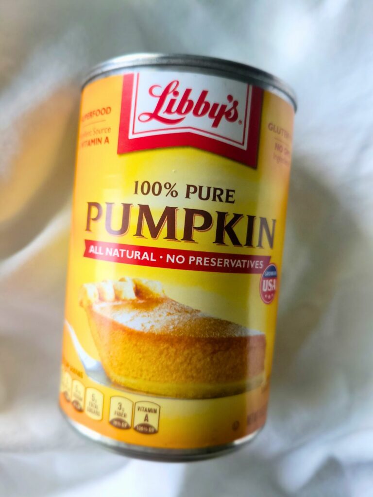 The front of the Libby's Pure Pumpkin can
